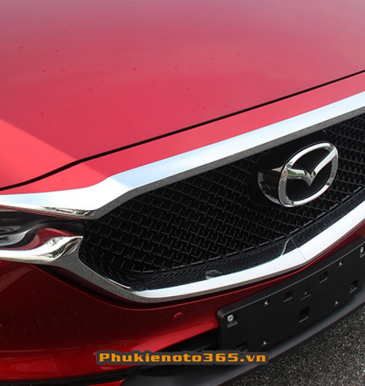 Ốp mặt nắp Capo Màu bạc và Màu cacbon Mazda CX5 - 2018